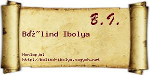 Bálind Ibolya névjegykártya