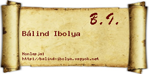 Bálind Ibolya névjegykártya